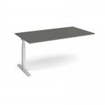Elev8 Touch boardroom table add on unit 1800mm x 1000mm - silver frame, onyx grey top EVTBT18-AB-S-OG