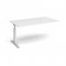 Elev8 Touch boardroom table add on unit 1800mm x 1000mm - silver frame, white top EVTBT18-AB-S-WH