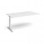 Elev8 Touch boardroom table add on unit 1800mm x 1000mm - silver frame, white top EVTBT18-AB-S-WH