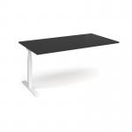 Elev8 Touch boardroom table add on unit 1800mm x 1000mm - white frame, black top EVTBT18-AB-WH-BK
