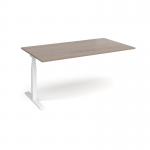 Elev8 Touch boardroom table add on unit 1800mm x 1000mm - white frame, Barcelona walnut top EVTBT18-AB-WH-BW