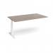 Elev8 Touch boardroom table add on unit 1800mm x 1000mm - white frame, Barcelona walnut top EVTBT18-AB-WH-BW