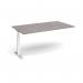 Elev8 Touch boardroom table add on unit 1800mm x 1000mm - white frame, grey oak top EVTBT18-AB-WH-GO