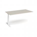 Elev8 Touch boardroom table add on unit 1800mm x 1000mm - white frame, light grey top EVTBT18-AB-WH-LG