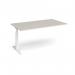 Elev8 Touch boardroom table add on unit 1800mm x 1000mm - white frame, light grey top EVTBT18-AB-WH-LG