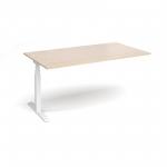 Elev8 Touch boardroom table add on unit 1800mm x 1000mm - white frame and maple top