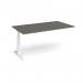 Elev8 Touch boardroom table add on unit 1800mm x 1000mm - white frame, onyx grey top EVTBT18-AB-WH-OG