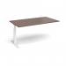 Elev8 Touch boardroom table add on unit 1800mm x 1000mm - white frame, walnut top EVTBT18-AB-WH-W