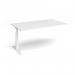 Elev8 Touch boardroom table add on unit 1800mm x 1000mm - white frame, white top EVTBT18-AB-WH-WH