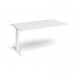 Elev8 Touch boardroom table add on unit 1800mm x 1000mm - white frame, white top EVTBT18-AB-WH-WH