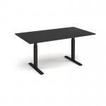 Elev8 Touch boardroom table 1800mm x 1000mm - black frame, black top EVTBT18-K-BK