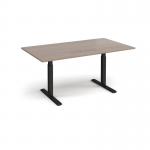 Elev8 Touch boardroom table 1800mm x 1000mm - black frame, Barcelona walnut top EVTBT18-K-BW