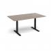 Elev8 Touch boardroom table 1800mm x 1000mm - black frame, Barcelona walnut top EVTBT18-K-BW