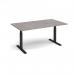 Elev8 Touch boardroom table 1800mm x 1000mm - black frame, grey oak top EVTBT18-K-GO