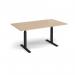 Elev8 Touch boardroom table 1800mm x 1000mm - black frame, Kendal oak top EVTBT18-K-KO