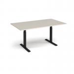 Elev8 Touch boardroom table 1800mm x 1000mm - black frame, light grey top EVTBT18-K-LG