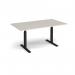 Elev8 Touch boardroom table 1800mm x 1000mm - black frame, light grey top EVTBT18-K-LG