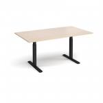 Elev8 Touch boardroom table 1800mm x 1000mm - black frame and maple top