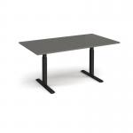 Elev8 Touch boardroom table 1800mm x 1000mm - black frame, onyx grey top EVTBT18-K-OG