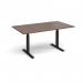 Elev8 Touch boardroom table 1800mm x 1000mm - black frame, walnut top EVTBT18-K-W