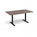 Elev8 Touch boardroom table 1800mm x 1000mm - black frame and walnut top EVTBT18-K-W