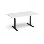 Elev8 Touch boardroom table 1800mm x 1000mm - black frame, white top EVTBT18-K-WH