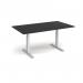 Elev8 Touch boardroom table 1800mm x 1000mm - silver frame, black top EVTBT18-S-BK