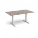 Elev8 Touch boardroom table 1800mm x 1000mm - silver frame, Barcelona walnut top EVTBT18-S-BW