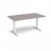 Elev8 Touch boardroom table 1800mm x 1000mm - silver frame, grey oak top EVTBT18-S-GO