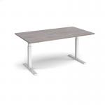Elev8 Touch boardroom table 1800mm x 1000mm - silver frame and grey oak top EVTBT18-S-GO