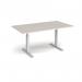 Elev8 Touch boardroom table 1800mm x 1000mm - silver frame, light grey top EVTBT18-S-LG