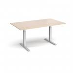 Elev8 Touch boardroom table 1800mm x 1000mm - silver frame and maple top