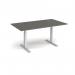 Elev8 Touch boardroom table 1800mm x 1000mm - silver frame, onyx grey top EVTBT18-S-OG
