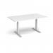 Elev8 Touch boardroom table 1800mm x 1000mm - silver frame, white top EVTBT18-S-WH