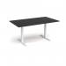 Elev8 Touch boardroom table 1800mm x 1000mm - white frame, black top EVTBT18-WH-BK