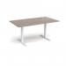 Elev8 Touch boardroom table 1800mm x 1000mm - white frame, Barcelona walnut top EVTBT18-WH-BW