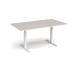 Elev8 Touch boardroom table 1800mm x 1000mm - white frame, light grey top EVTBT18-WH-LG