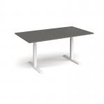 Elev8 Touch boardroom table 1800mm x 1000mm - white frame, onyx grey top EVTBT18-WH-OG