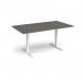 Elev8 Touch boardroom table 1800mm x 1000mm - white frame, onyx grey top EVTBT18-WH-OG