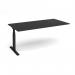 Elev8 Touch boardroom table add on unit 2000mm x 1000mm - black frame, black top EVTBT20-AB-K-BK
