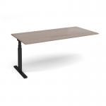 Elev8 Touch boardroom table add on unit 2000mm x 1000mm - black frame, Barcelona walnut top EVTBT20-AB-K-BW