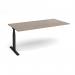 Elev8 Touch boardroom table add on unit 2000mm x 1000mm - black frame, Barcelona walnut top EVTBT20-AB-K-BW