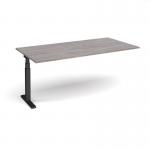 Elev8 Touch boardroom table add on unit 2000mm x 1000mm - black frame and grey oak top EVTBT20-AB-K-GO