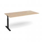 Elev8 Touch boardroom table add on unit 2000mm x 1000mm - black frame, kendal oak top EVTBT20-AB-K-KO
