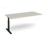 Elev8 Touch boardroom table add on unit 2000mm x 1000mm - black frame, light grey top EVTBT20-AB-K-LG