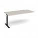 Elev8 Touch boardroom table add on unit 2000mm x 1000mm - black frame, light grey top EVTBT20-AB-K-LG