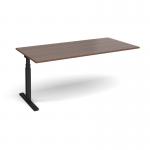 Elev8 Touch boardroom table add on unit 2000mm x 1000mm - black frame and walnut top EVTBT20-AB-K-W