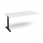 Elev8 Touch boardroom table add on unit 2000mm x 1000mm - black frame, white top EVTBT20-AB-K-WH