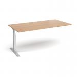 Elev8 Touch boardroom table add on unit 2000mm x 1000mm - silver frame and beech top