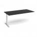 Elev8 Touch boardroom table add on unit 2000mm x 1000mm - silver frame, black top EVTBT20-AB-S-BK